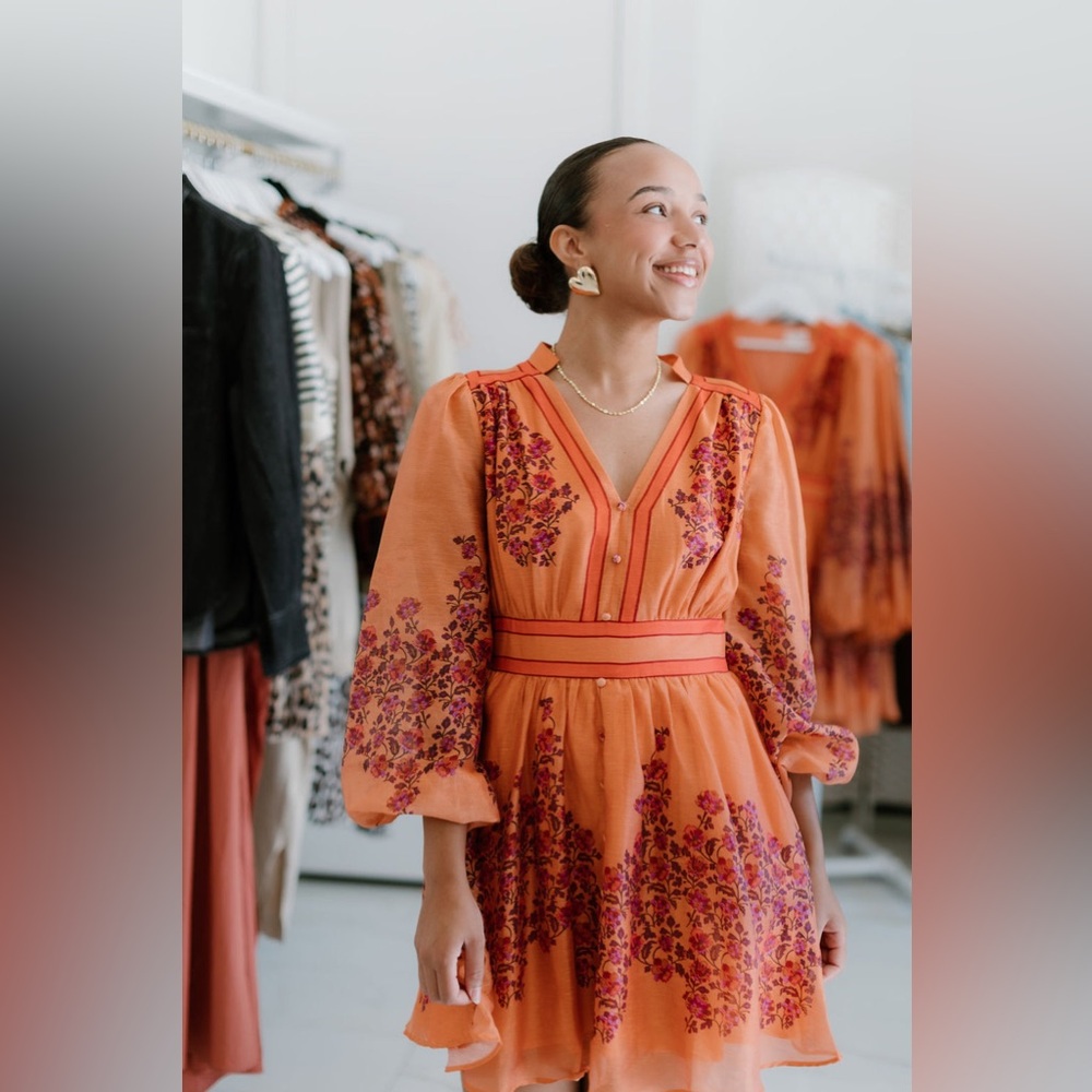 Floral Orange Dress